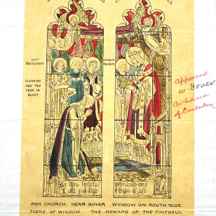 Design for a stained glass window, St Nicholas's Ash, Kent